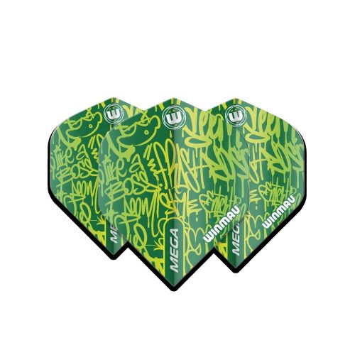 Fluturas Darts Winmau Mega Standard Graffiti Verde