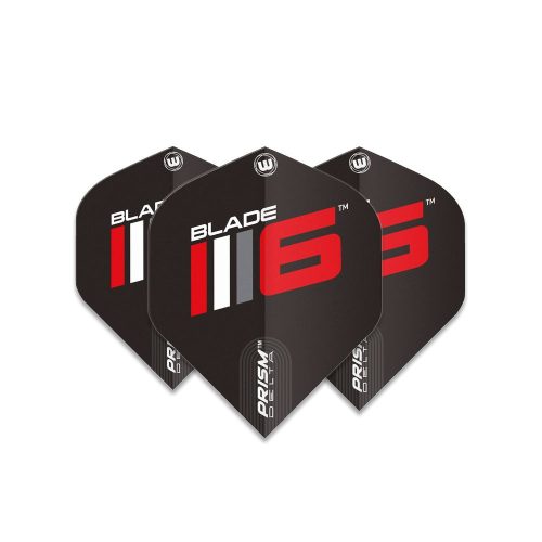 Fluturasi darts Winmau Prism Delta Blade 6 logo, negru