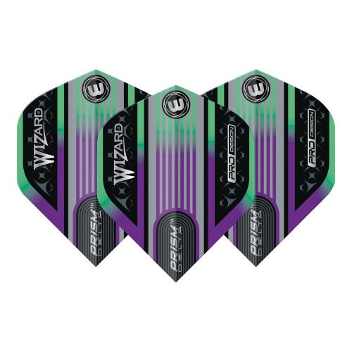 Fluturasi darts Winmau Prism Delta Simon Whitlock Wizard curcubeu-argintiu