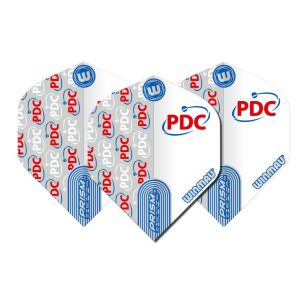 Fluturasi darts Winmau Prism Zeta PDC logo, alb