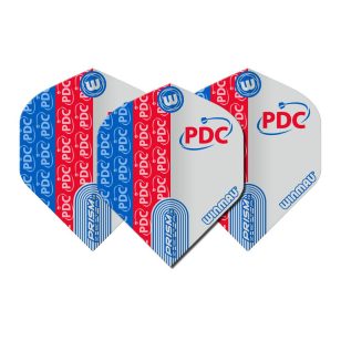 Fluturasi darts Winmau Prism Zeta PDC logo, rosu-albastru-alb
