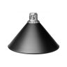 Lampa de biliard Dynamic cu 4 abajururi negre, cu un suport cromat de 180 cm