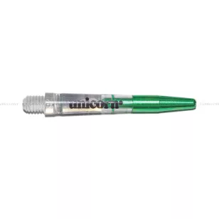 Tija darts Unicorn Gripper Zero Degree, transparent/verde, mediu, 40mm