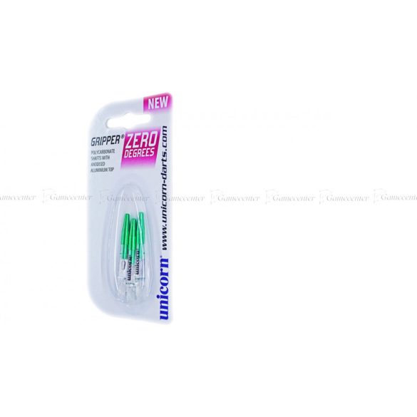 Tija darts Unicorn Gripper Zero Degree, transparent/verde, mediu, 40mm