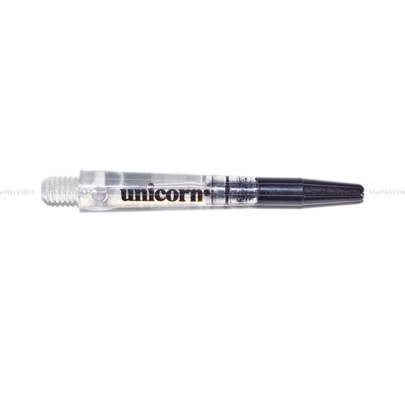 Tija darts Unicorn Gripper Zero Degree, transparent/negru, lung, 45mm