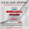 Covor Darts Winmau Clearzone PVC cu linie de aruncare integrata, inscriptie PDC si Blade 6