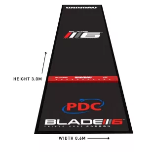   Cobor darts Winmau PRO ZONE PRECISION BLADE 6, covor moale cu linie de aruncare, 60cm lat