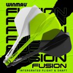 Fluturasi si tije dintr-o bucata Winmau Fusion, galben fluturasi No2 si tije scurte