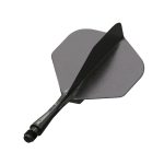 Fluturasi si tije dintr-o bucata Winmau Fusion, negru fluturasi No2 si tije scurte