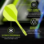 Fluturas si tija darts Winmau Fusion galben neon, No6 si tija medie