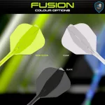 Fluturas si tija darts Winmau Fusion galben neon, No6 si tija lunga