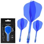 Fluturas si tija darts Winmau Fusion albastru, fluturas No6 si tija lunga