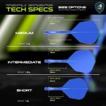 Fluturas si tija darts Winmau Fusion albastru, fluturas No6 si tija lunga