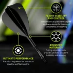 Fluturas si tija darts Winmau Fusion Arrow, fluturas negru si tija scurta