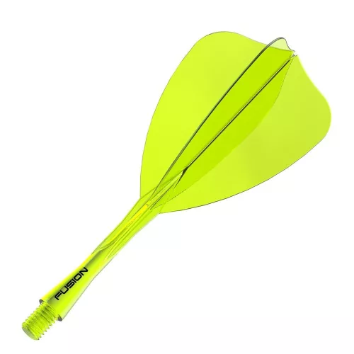 Fluturas si tija darts Winmau Fusion Arrow si tija medie, galben transparent