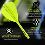 Fluturas si tija darts Winmau Fusion Arrow si tija medie, galben transparent