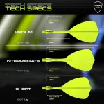 Fluturas si tija darts Winmau Fusion Arrow si tija medie, galben transparent