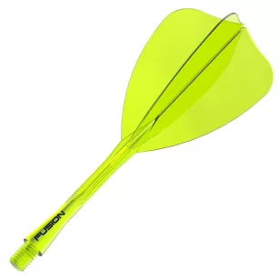   Fluturas si tija darts Winmau Fusion Arrow si tija lunga, transparent galben