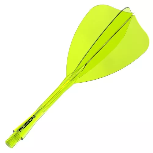 Fluturas si tija darts Winmau Fusion Arrow si tija lunga, transparent galben