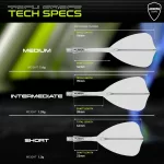 Fluturas si tija darts Winmau Fusion Arrow, tija lunga, transparent