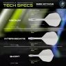   Fluturas si tija darts Winmau Fusion No6 si tija medie, transparent alb