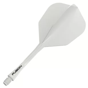   Fluturas si tija darts Winmau Fusion No6 si tija medie, Transparent alb