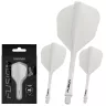   Fluturas si tija darts Winmau Fusion No6 si tija medie, Transparent alb