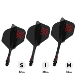 Fluturas si tija darts Winmau Blade X negru, fluturas No2 si tija scurta