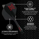 Fluturas si tija darts Winmau Fusion Blade X negru, fluturas No2 si tija medie