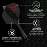  Fluturas si tija darts Winmau Fusion Blade X negru, fluturas No2 si tija medie