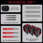 Set sageti darts steel Harrows QP Damon Heta Natural, 21g 90% wolfram