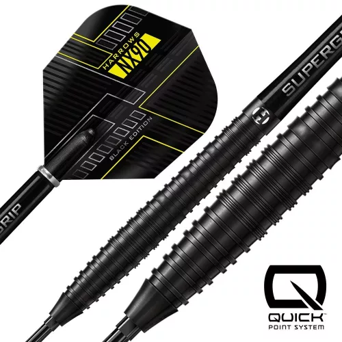 Set sageti darts steel Harrows QP NX90 Black Edition, 26g 90% wolfram