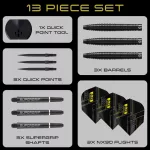 Set sageti darts steel Harrows QP NX90 Black Edition, 26g 90% wolfram