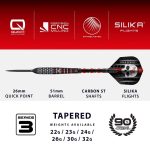 Set sageti darts steel Harrows Ryan Searle Series 3 Quick Point 30g, 90% wolfram