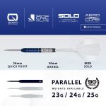 Set sageti darts steel harroes Geo Parrallel, Quick Point, 23g 90% wolfram