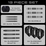 Set sageti darts steel Harrows Supergrip QP, Tapered, 30g, 90% wolfram