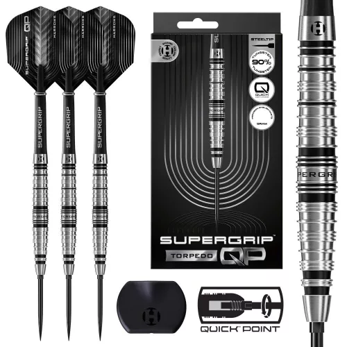 Set sageti darts Harrows QP Supergrip Torpedo 23g, 90% wolfram