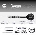 Set sageti darts Harrows QP Supergrip Torpedo 23g, 90% wolfram