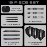 Set sageti darts Harrows QP Supergrip Torpedo 23g, 90% wolfram