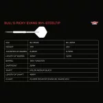 Set sageti darts steel Bull's Ricky Evans 25g, 95% wolfram