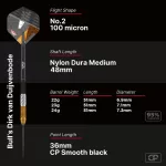 Set sageti darts steel Bull's CP Diek van Duijvenbode, 23g 95% wolfram