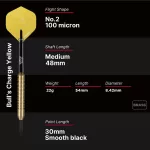 Set sageti darts steel Bull's Charge gablebn, 22g brass