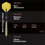 Set sageti darts steel Bull's Charge galben, 24g brass