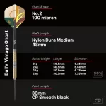 Set sageti darts steel Bull's CP Vintago Ghost, 23g 90% wolfram