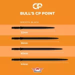 Varf darts Bull's CP, smooth negru 40mm