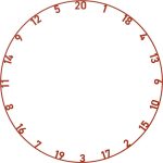 Inel cu numere darts Bull's mat- 5 buc/set