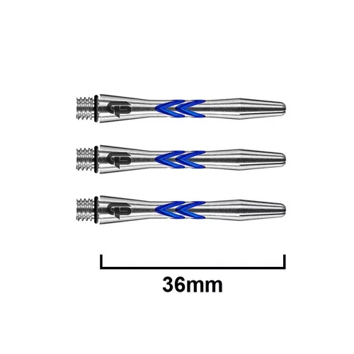 Tija darts Gerwy Price "Iceman" V-Groove Aluminium Short, argintiu 36mm
