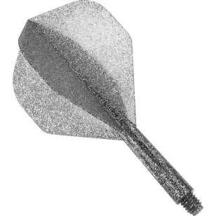 Fluturas si tija darts Condor Glitter argint fumuriu, fluturas standard si tija scurta