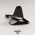 Fluturas si tija intr-o bucata Condor Axe 120 negru, fluturas standard si tija lunga 30 mm