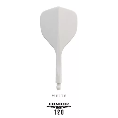Fluturas si tija intr-o bucata Condor Axe 120 alb, fluturas standard, tija lunga 30 mm